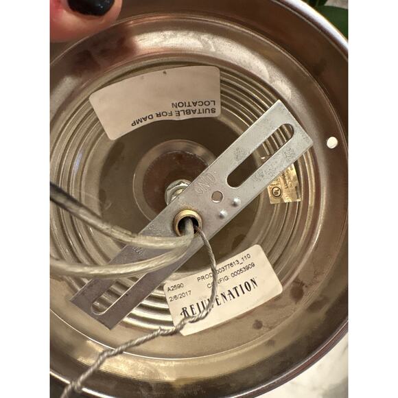 Rejuvenation Art Deco Chrome Hollywood 6" Fitter Ceiling Light Fixture Pendant - Picture 6 of 6